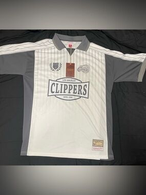 Men's Mitchell & Ness NBA Los Angeles Clippers Captain Soccer Shirt NWT - Large
